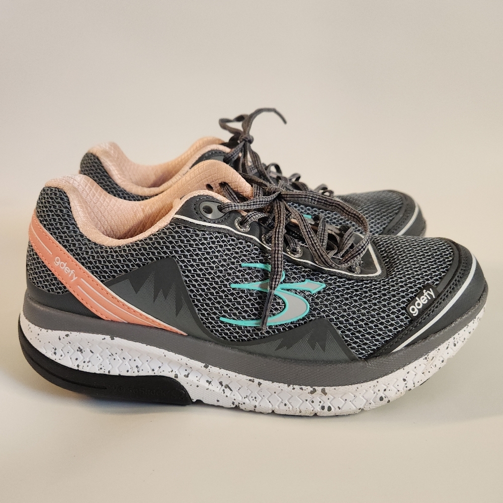 Gdefy Gravity Defyer Mighty Walk Women's 7.5 sneakers shoe comfort gray pink